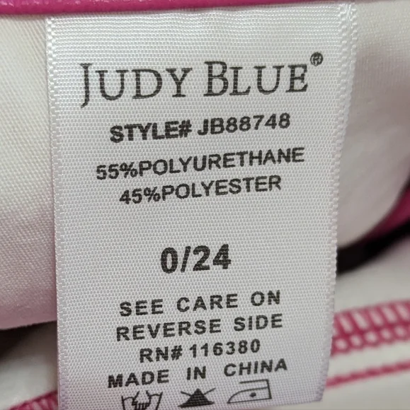 JUDY BLUE Hot Pink Vegan Leather Straight Leg Pants, Like New, Size 24 - Picture 9 of 13
